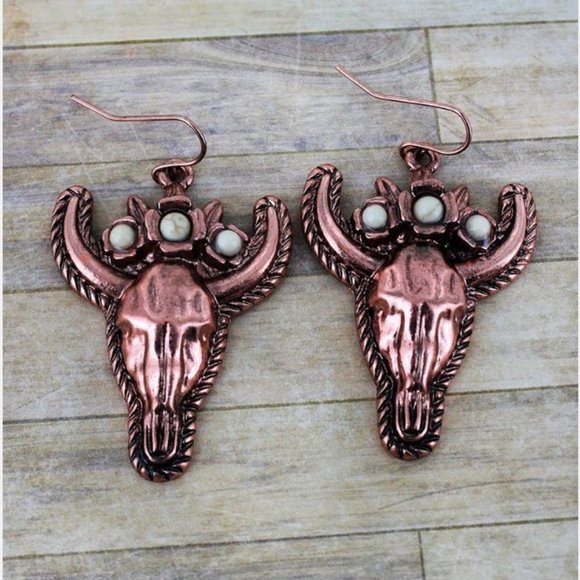 Steer Longhorn Earrings - Picture 1 of 1